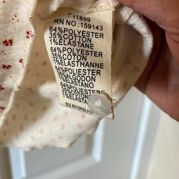 FRNCH Paris cottagecore ditsy print v neck button up blouse tee jersey - Picture 6 of 7